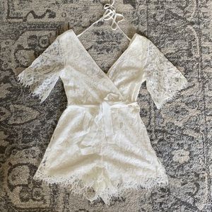 Off white lace romper